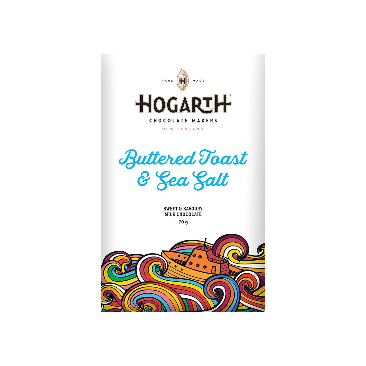 Hogarth Buttered Toast & Sea Salt 48% Milk Chocolate Bar - 70g