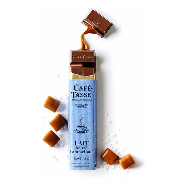 Cafe-Tasse Lait Fourre Caramel Salé 38% Milk Chocolate & Salted Caramel Bar - 45g
