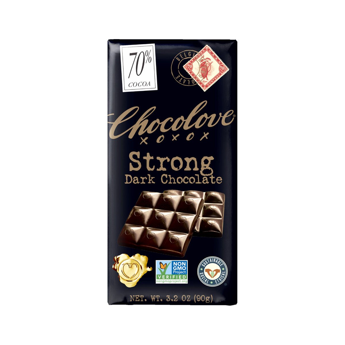Chocolove Strong 70% Dark Chocolate Bar - 90g