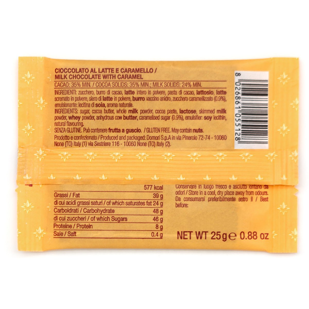 Domori 35% Milk Chocolate with Caramel Mini-Bar - 25g