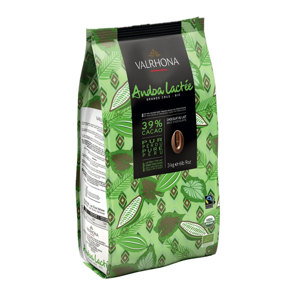 Valrhona Andoa Lactée Les Feves Organic 39% Milk Chocolate Discs - 1kg (Past Date)