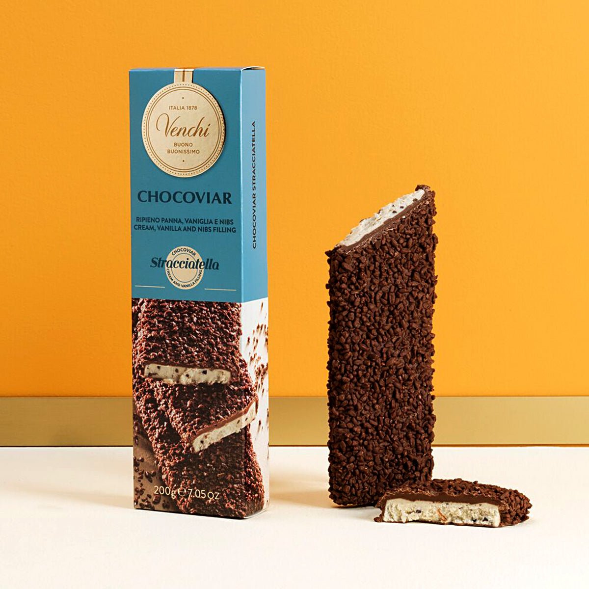 Venchi Chocoviar Stracciatella in 47% Milk Chocolate Bar - 200g