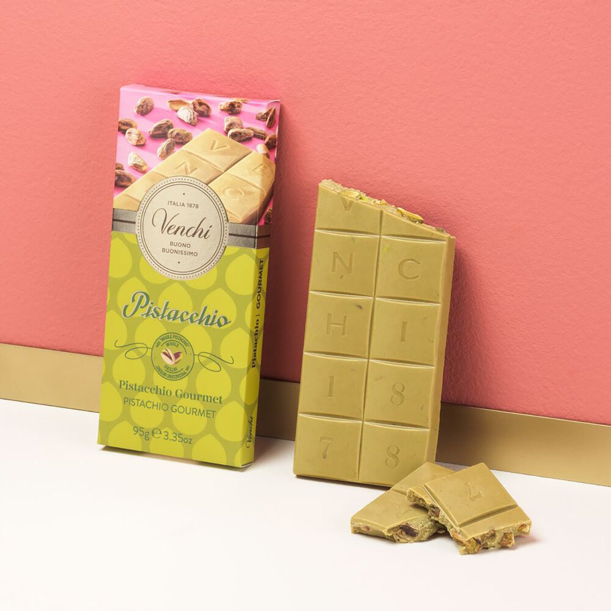 Venchi Pistacchio Gourmet White Chocolate & Whole Pistachios Bar - 95g