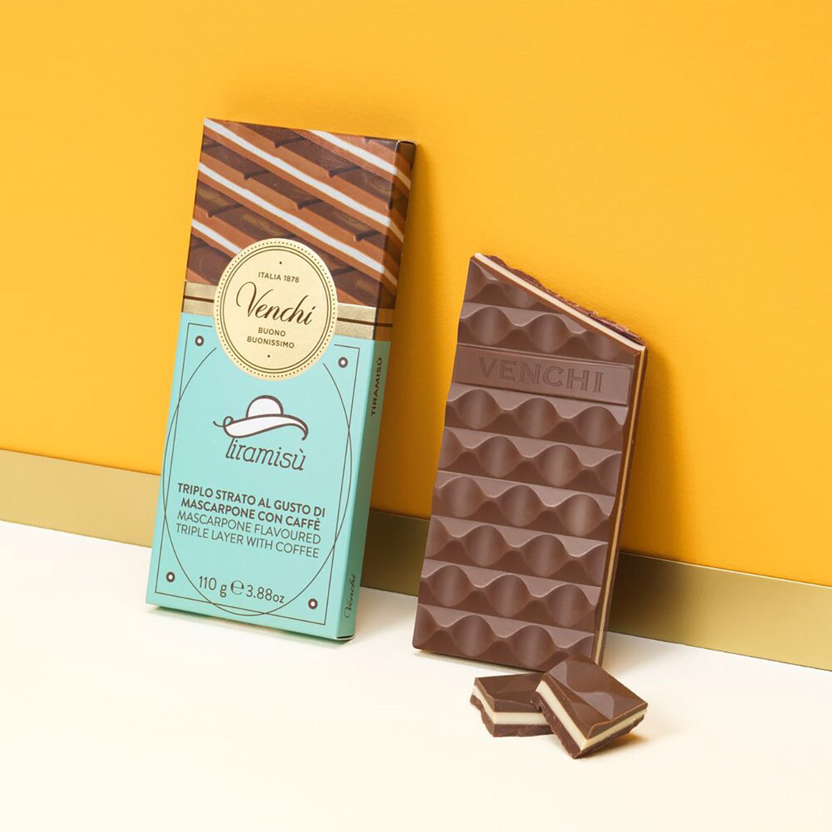 Venchi Tiramisu 47% Milk Chocolate with Mascarpone & Coffee Bar - 110g