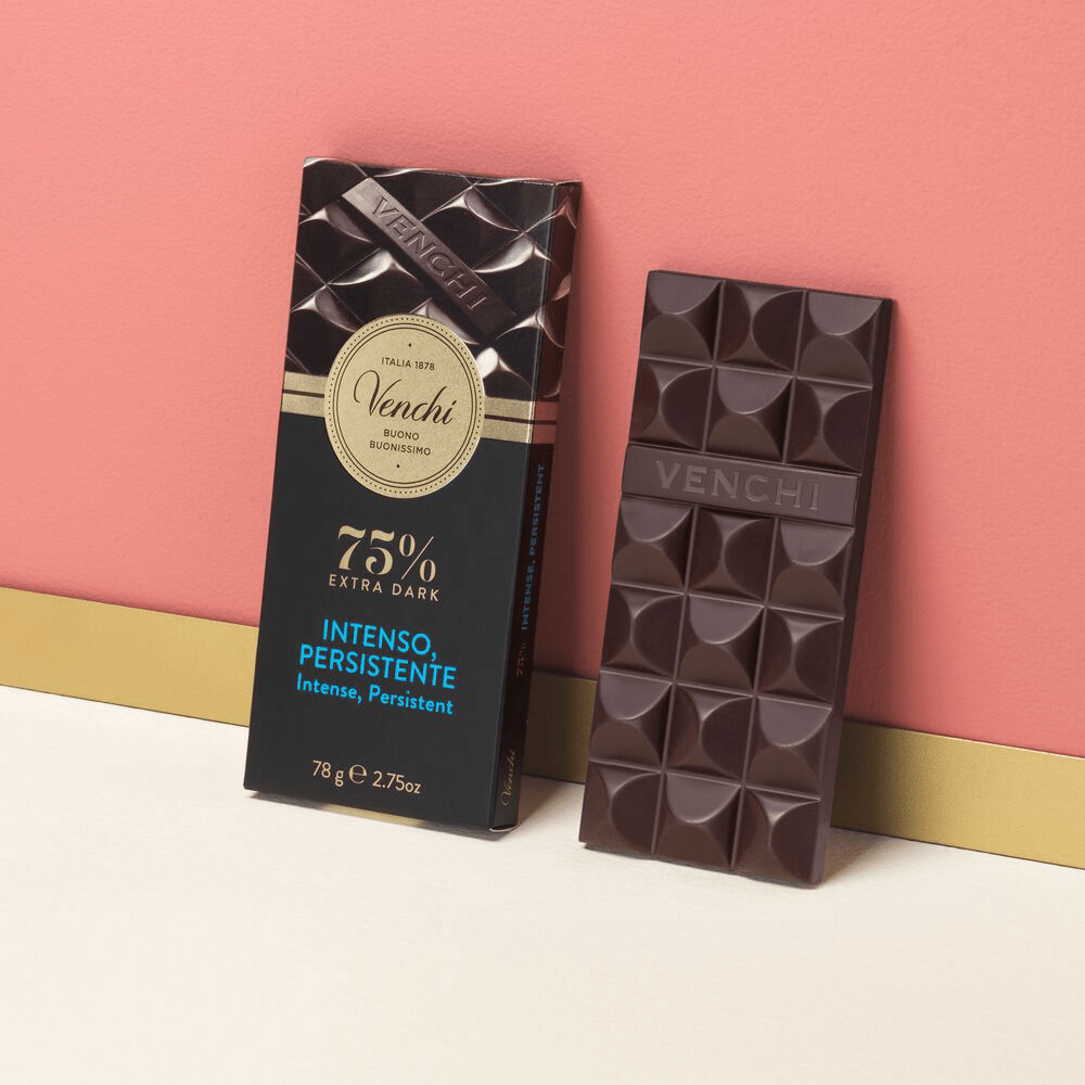 Venchi Intenso Persistente 75% Extra Dark Chocolate Bar - 78g