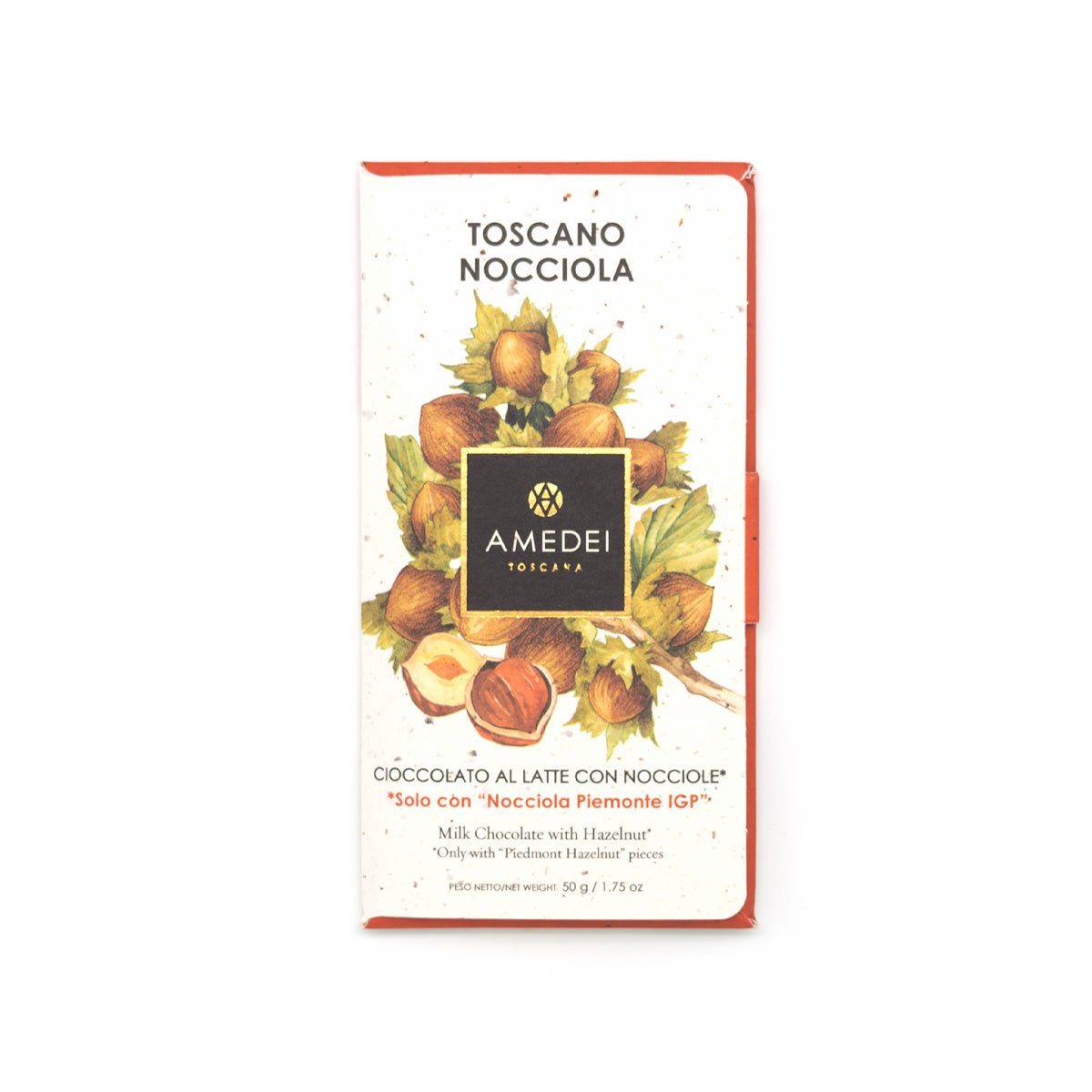 Amedei Cioccolato al Latte con Nocciole 32% Milk Chocolate & Hazelnut Bar - 50g