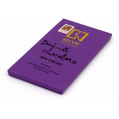 Belvie Dark Milk 70% Single Origin Milk Chocolate Bar - 80g