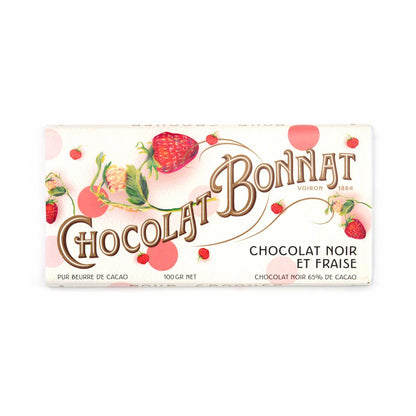 Chocolat Bonnat chocolate bar packaging with berries on a white background