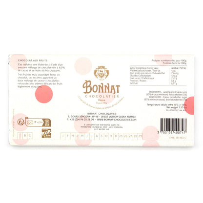 Bonnat chocolate bar packaging with brand logo and text on a white background