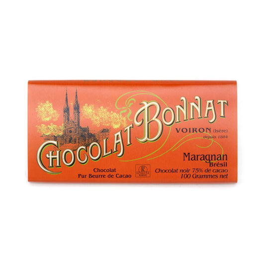 Chocolat Bonnat chocolate bar packaging on a white background