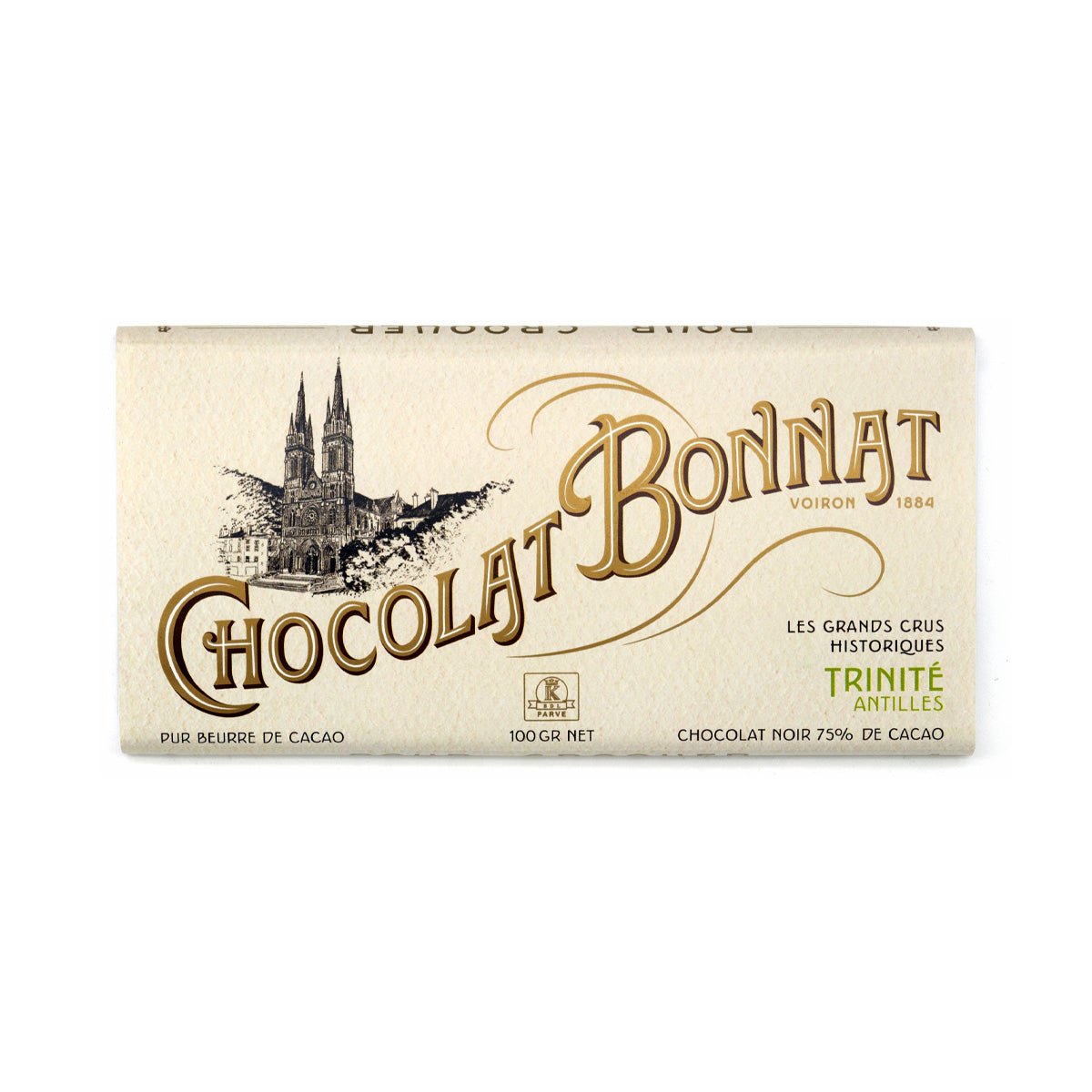 Chocolat Bonnat chocolate bar packaging on a white background
