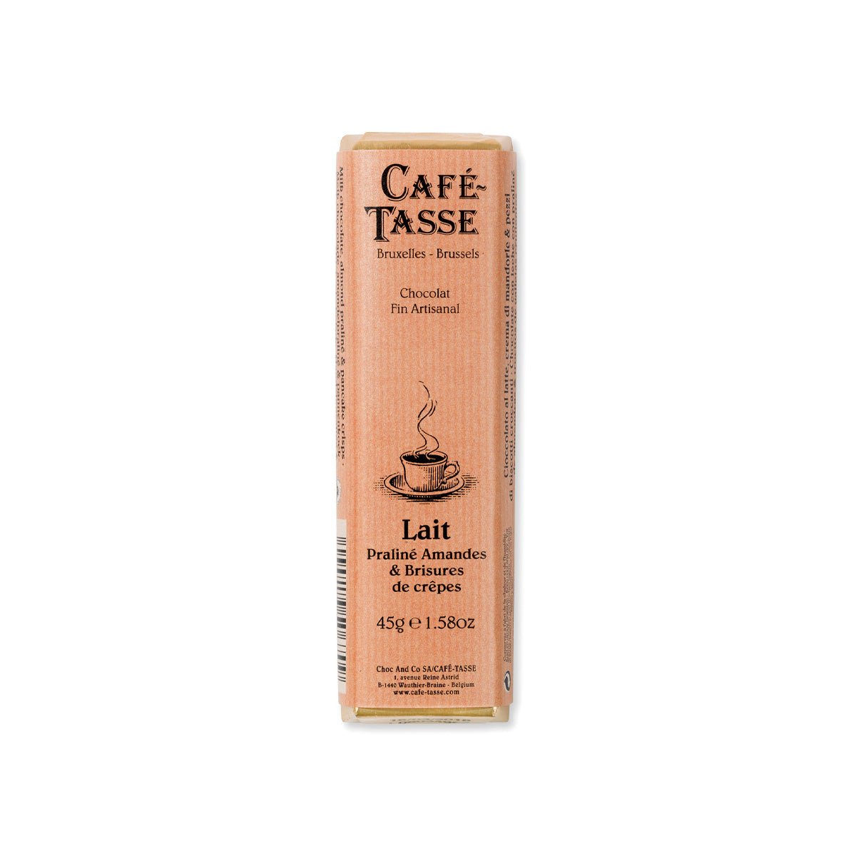 Café Tasse chocolate bar packaging on a white background
