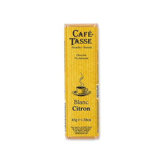Café-Tasse Blanc Citron 27% White Chocolate & Lemon Ganache Bar - 45g
