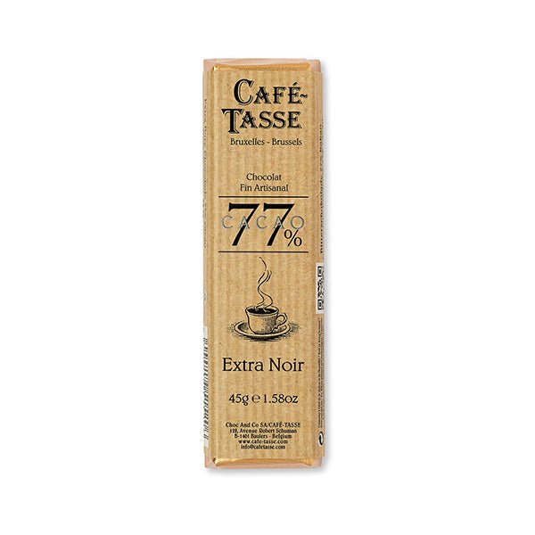 Café-Tasse Extra Noir 77% Extra Dark Chocolate Bar - 45g (Past Date)