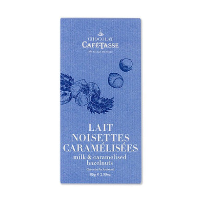 Café-Tasse Lait aux Noisettes Caramelisees 38% Milk Chocolate & Hazelnuts Bar - 85g