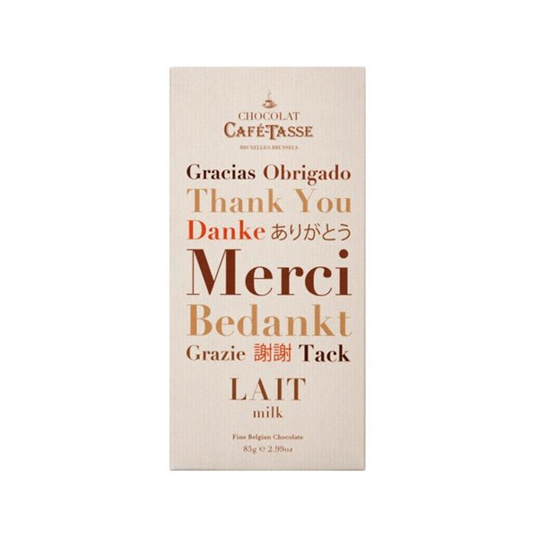 Cafe-Tasse Lait ‘Merci’ 38% Milk Chocolate Bar - 85g