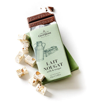 Cafe-Tasse Lait Nougat 38% Milk Chocolate & Nougat Bar - 85g
