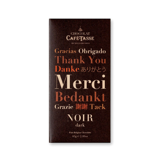 Cafe-Tasse Noir ‘Merci’ 60% Dark Chocolate Bar - 85g