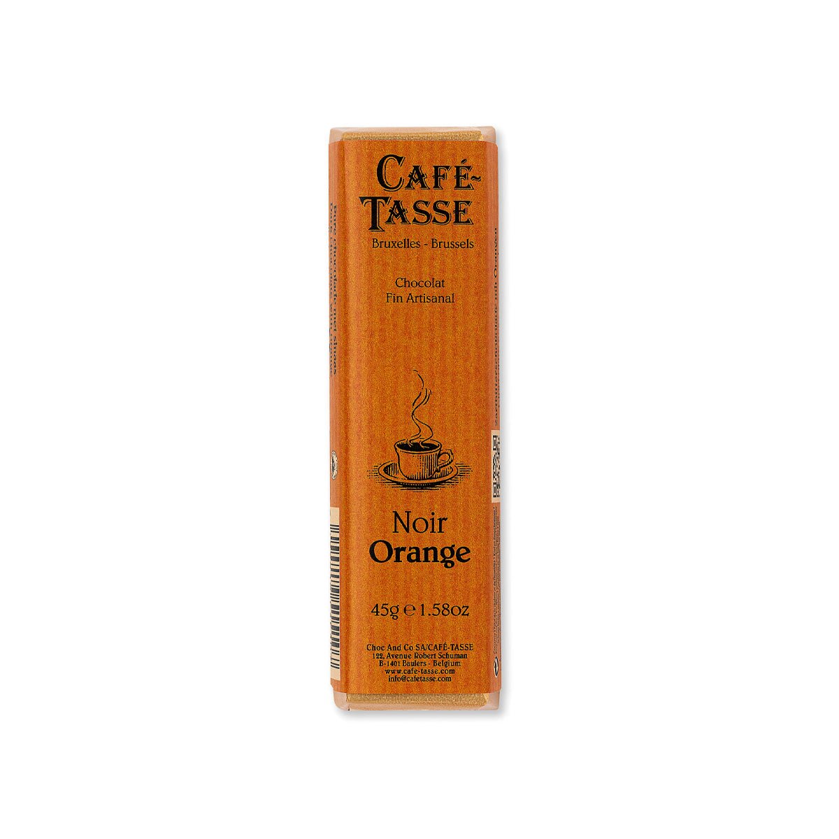 Cafe-Tasse Noir Orange 60% Dark Chocolate Orange Bar - 45g