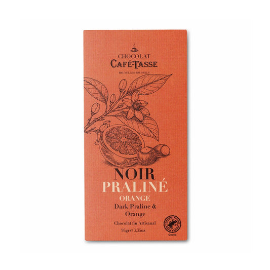 Cafe-Tasse Noir Praline Orange Dark Chocolate & Orange Praline Bar - 95g
