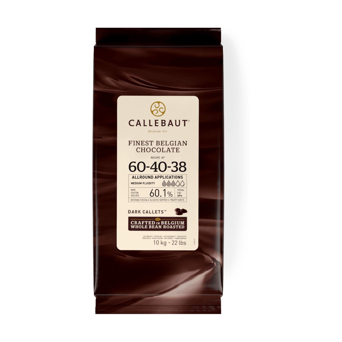 Callebaut 60-40-38NV Natural Vanilla 60% Dark Chocolate Callets