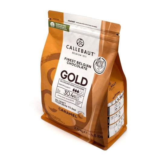 Callebaut Gold chocolate packaging on a white background