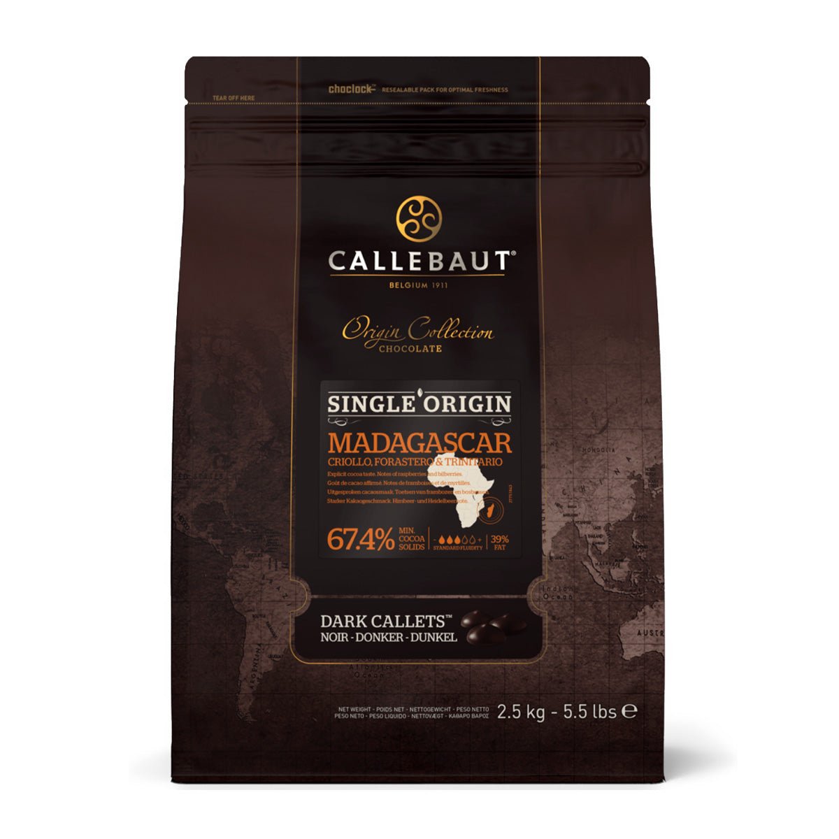 Callebaut Madagascar 67% Single Origin Dark Chocolate Callets
