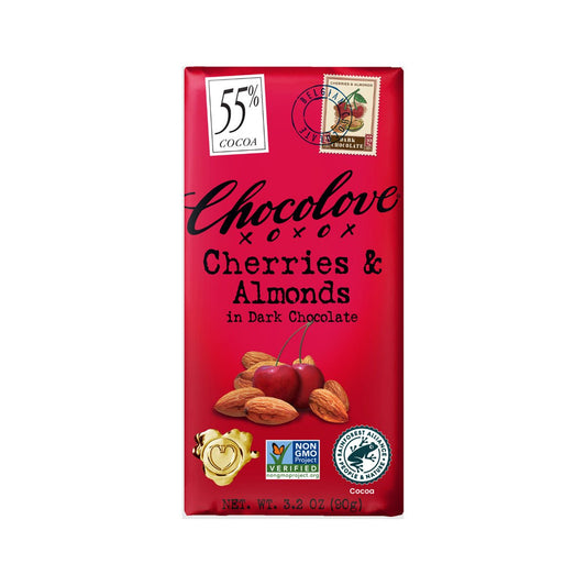 Chocolove Cherries & Almonds in 55% Dark Chocolate Bar - 90g