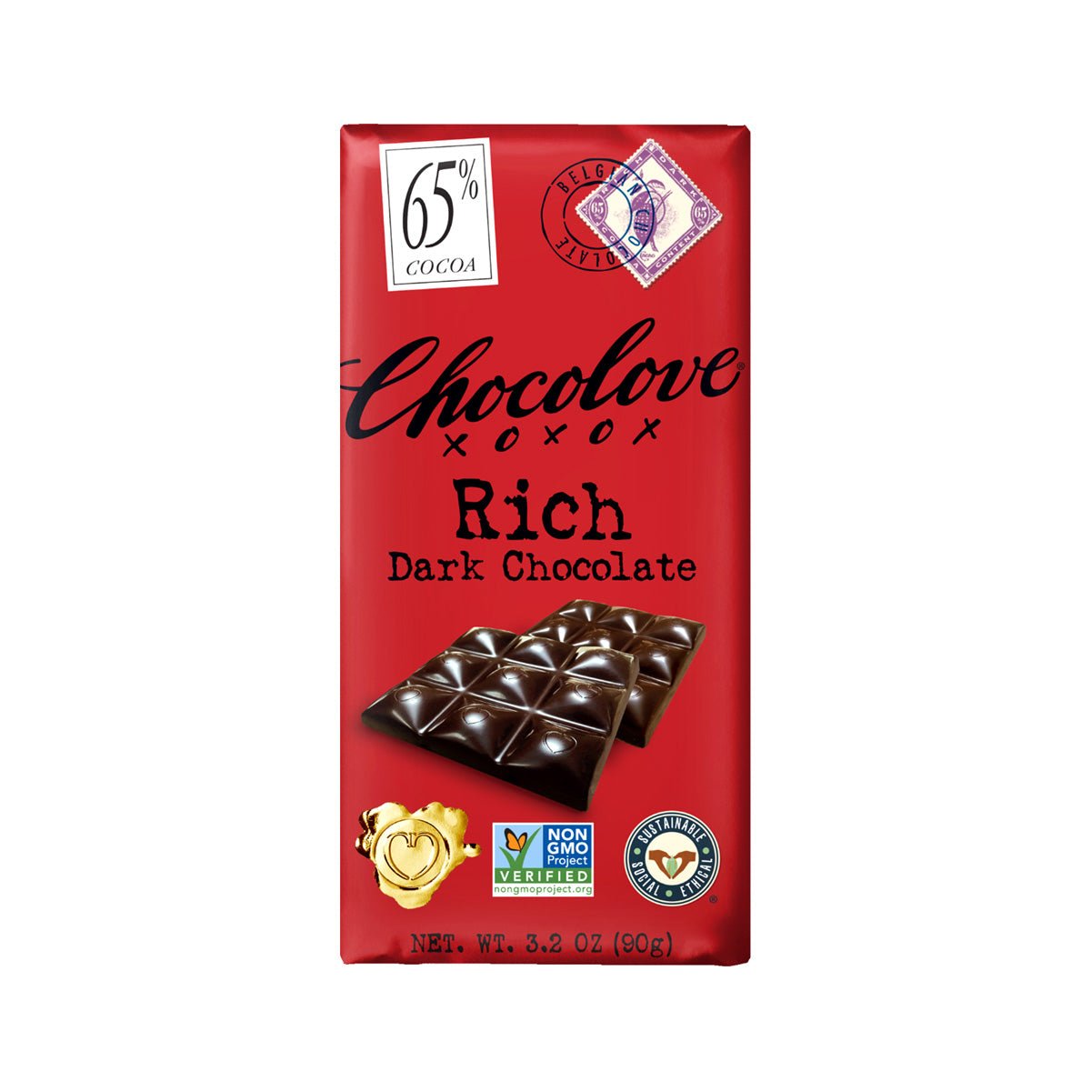 Chocolove Rich 65% Dark Chocolate Bar - 90g