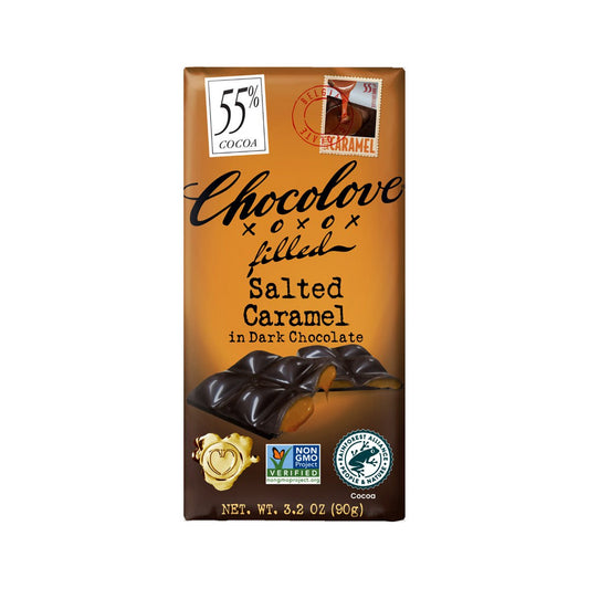 Chocolove Salted Caramel 55% Dark Chocolate Bar - 90g