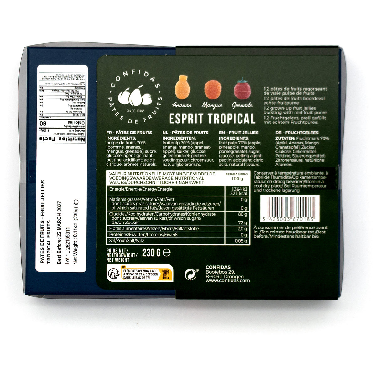 Confidas Pâtes de Fruits Esprit Tropical Fruit Jellies Gift Box - 230g
