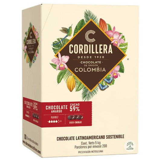 Cordillera chocolate packaging with floral design and branding