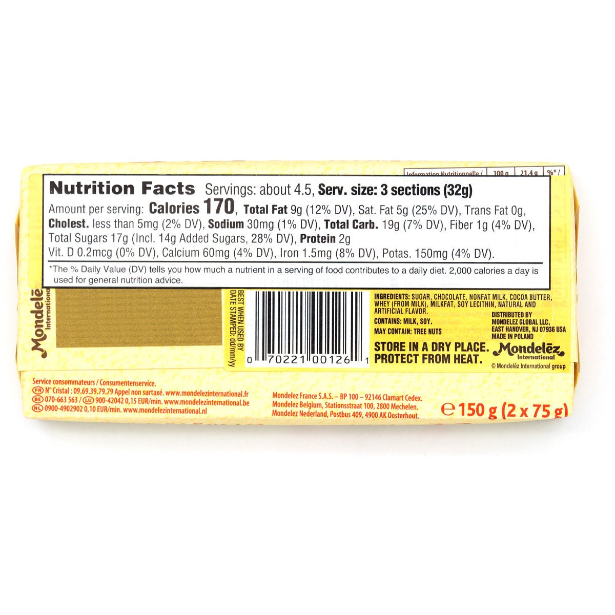 Cote d'Or Fin au Lait Connoisseur 33% Milk Chocolate Bars - 150g