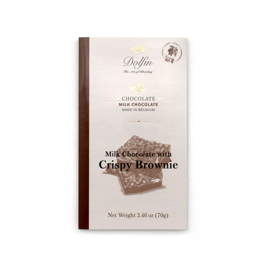 Dolfin 37% Milk Chocolate with Crispy Brownie Bar - 70g