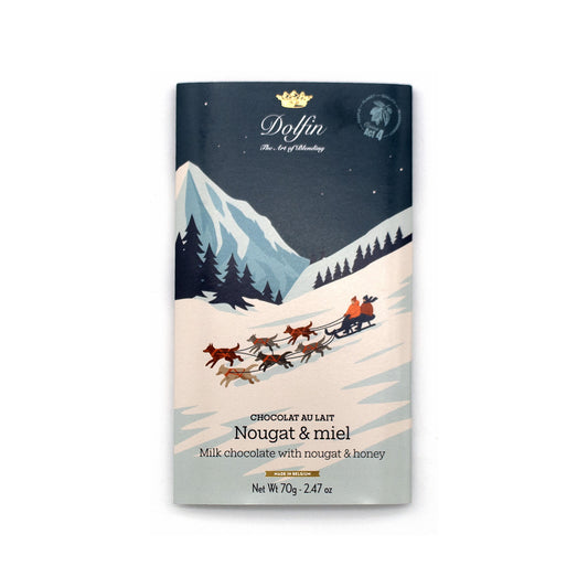 Dolfin 37% Milk Chocolate with Nougat & Honey Bar - 70g