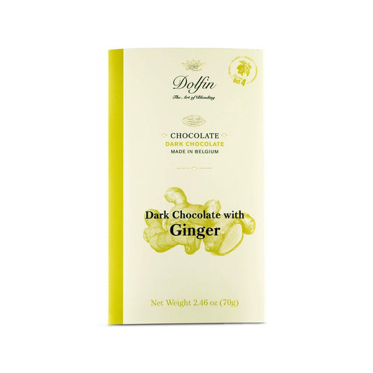 Dolfin 60% Dark Chocolate with Ginger Bar - 70g