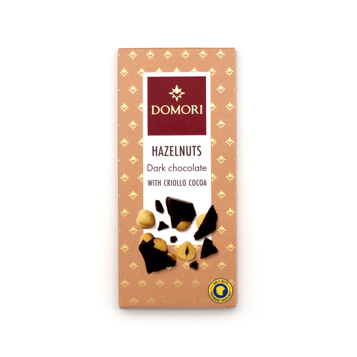 Domori Hazelnuts in Criollo 80% Dark Chocolate Bar - 75g