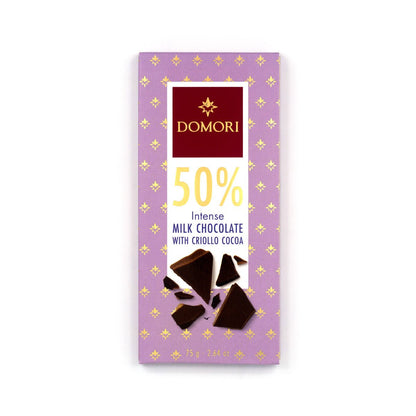 Domori Intense Criollo 50% Milk Chocolate Bar - 75g