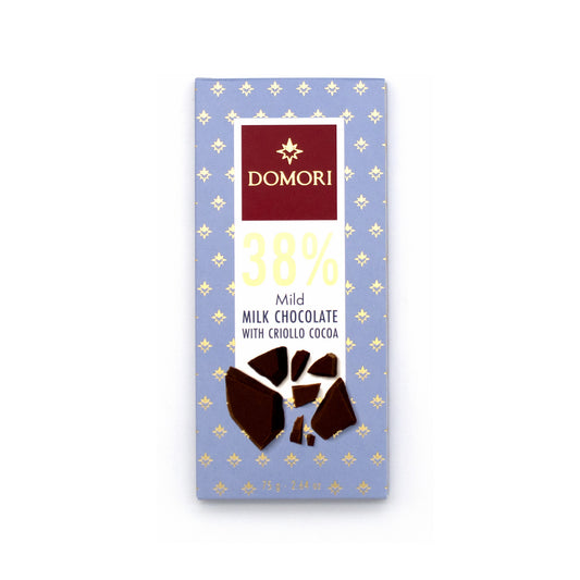 Domori Mild Criollo 38% Milk Chocolate Bar - 75g