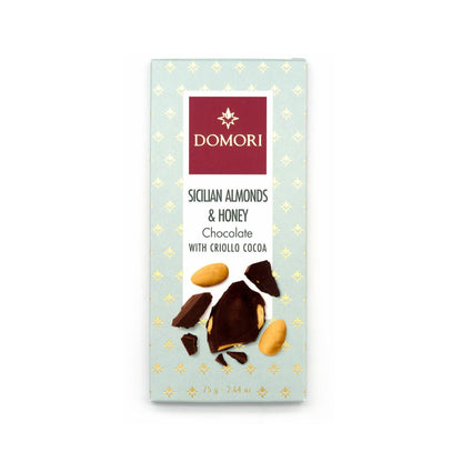 Domori Sicilian Almonds & Honey Criollo 35% Milk Chocolate Bar - 75g