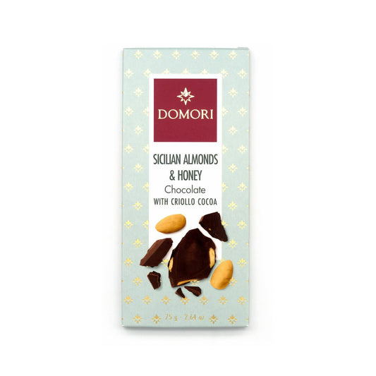 Domori Sicilian Almonds & Honey Criollo 35% Milk Chocolate Bar - 75g
