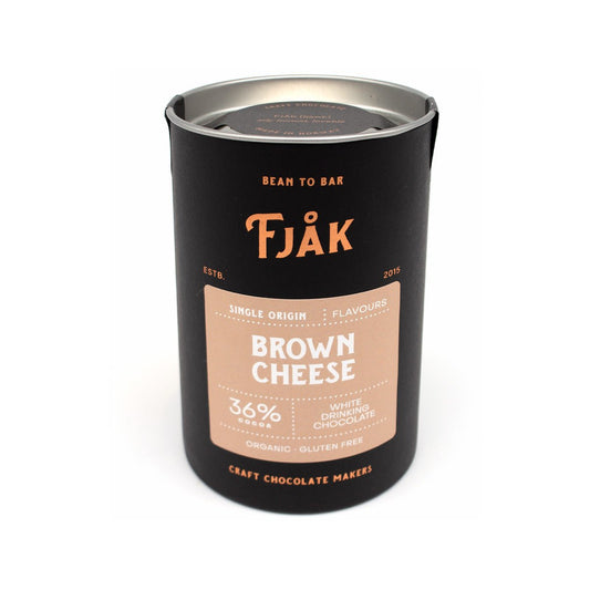 Fjak Brown Cheese 36% Single Origin White Drinking Chocolate Canister - 220g