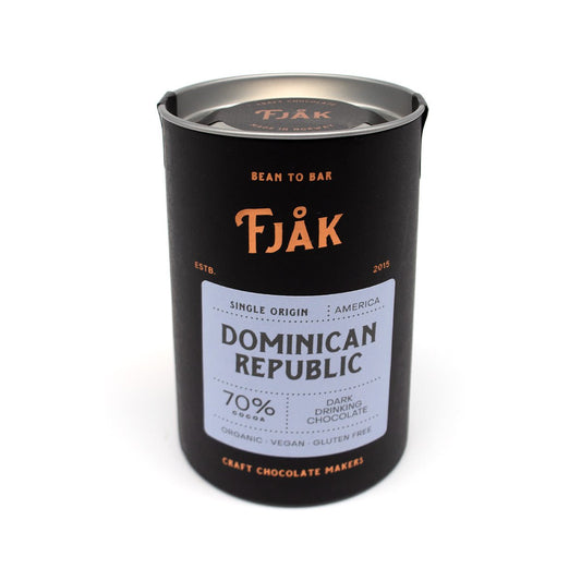 Fjak Dominican Republic 70% Single Origin Dark Drinking Chocolate Canister - 220g