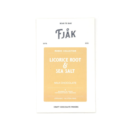 Fjak Licorice Root and Sea Salt 50% Milk Chocolate Bar - 60g