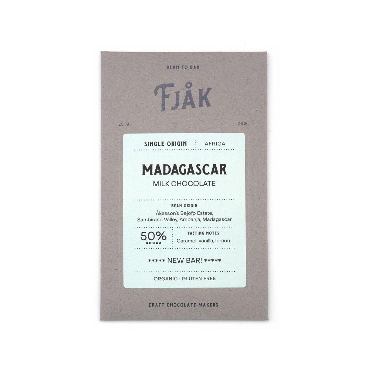Fjak Madagascar 50% Milk Chocolate Bar - 60g