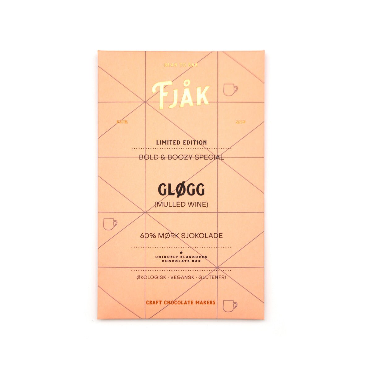 Fjak Mulled Wine 60% Dark Chocolate Bar - 60g