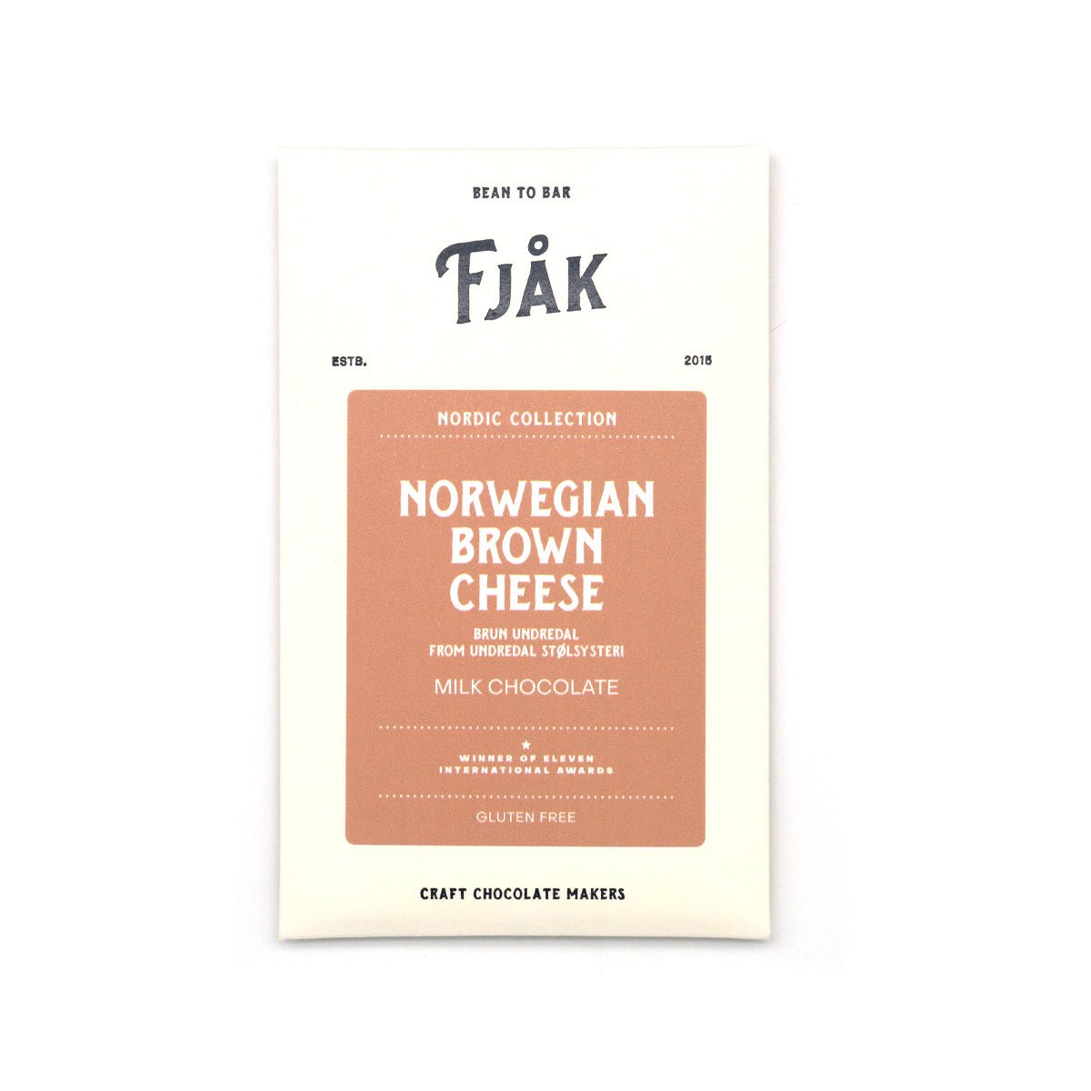 Fjak Norwegian Brown Cheese 45% Milk Chocolate Bar - 60g