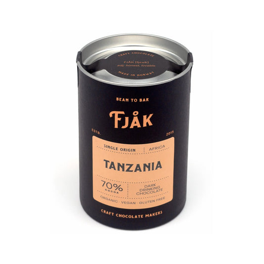 Fjak Tanzania 70% Single Origin Dark Drinking Chocolate Canister - 220g