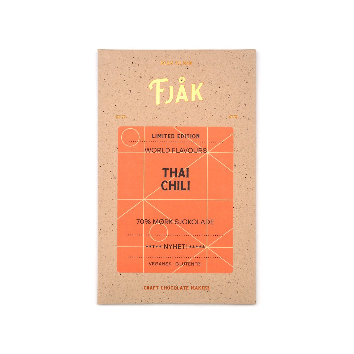 Fjak Thai Chili 70% Cacao Dark Chocolate Bar - 60g