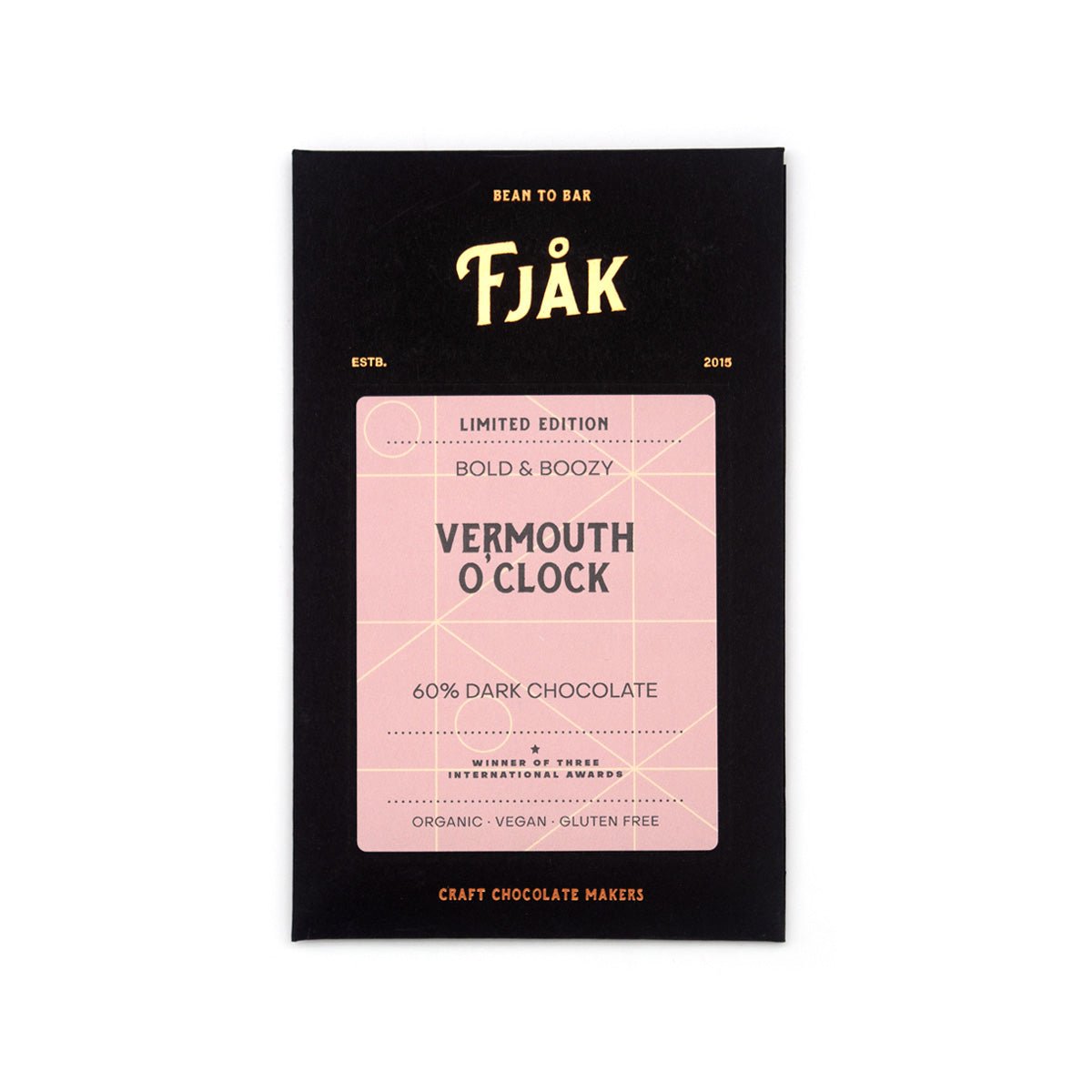 Fjak Vermouth O'Clock 60% Dark Chocolate Bar - 60g